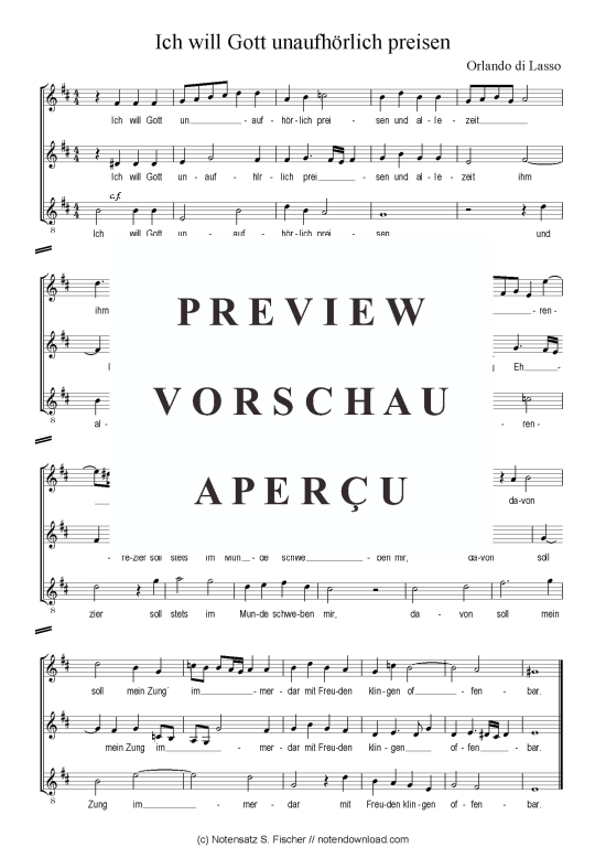 Product picture to: Ich will Gott unaufhörlich preisen Orlando di Lasso