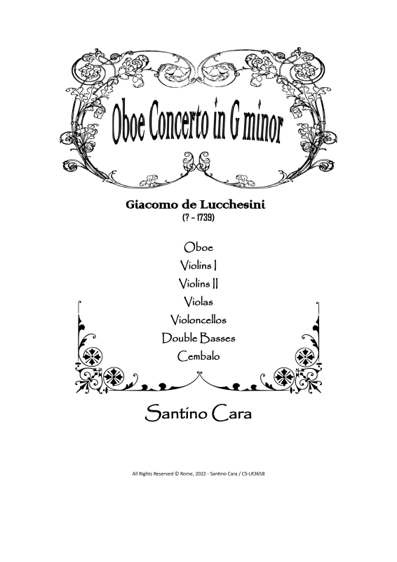 cover: Oboe Concerto in G minor, , Oboe und Kammerorchester
