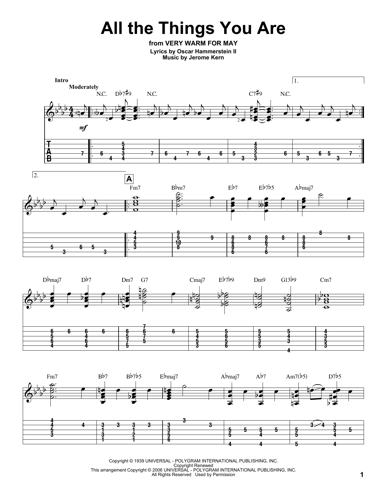 Product gallery: Page 1 of 1 All The Things You Are, Jerome Kern