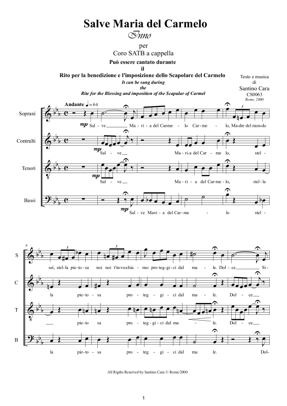 Produktbild zu: Salve, Maria del Carmelo - RitusSantino Cara