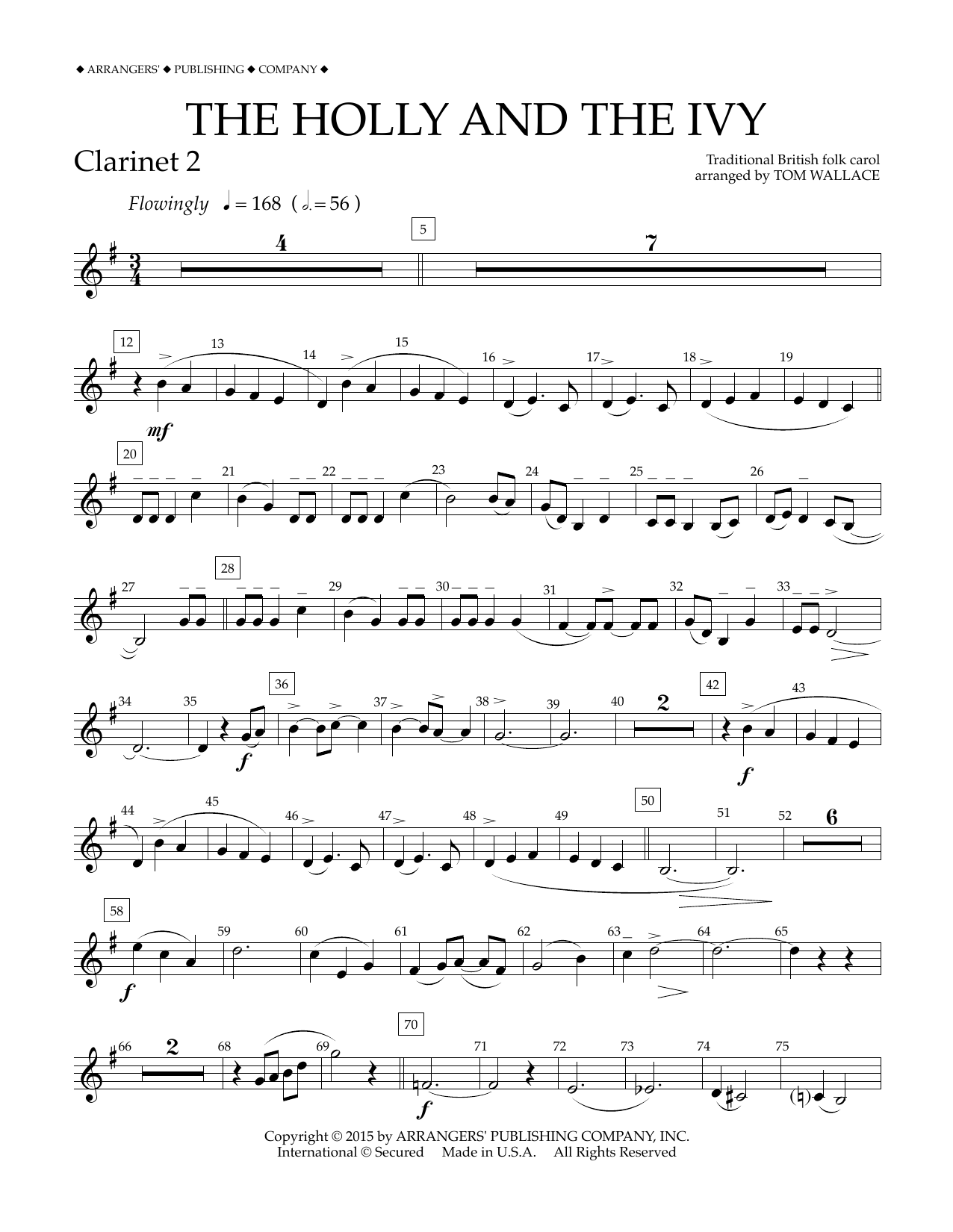 Product gallery: Page 1 of 1 The Holly and the Ivy - Bb Clarinet 2, Tom Wallace