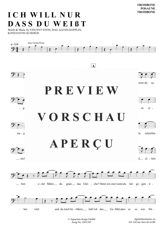 gallery: Ich will nur dass du weißt , SDP, Tawil, Adel, Posaune / Bariton