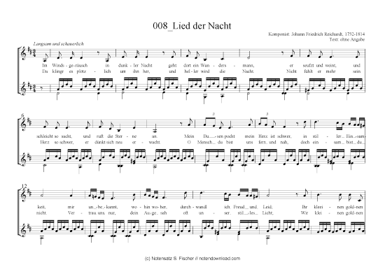 Produktbild zu: Lied der Nacht Johann Friedrich Reichardt, 1752-1814 