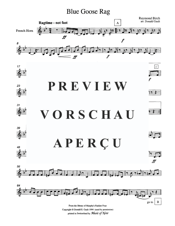 Produktgalerie: Seite 8 von 10 Blue Goose Rag, , Blechbläser Quartett
