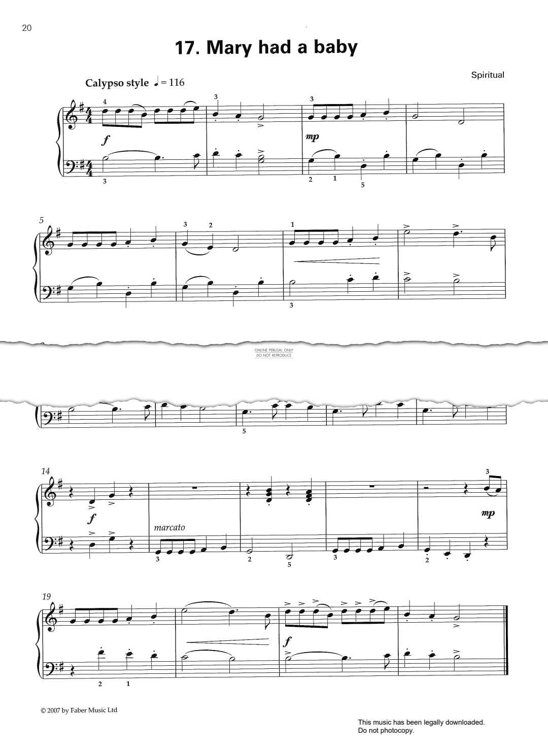 Produktgalerie: Seite 1 von 1 Mary Had A Baby, Traditional Spiritual, Klavier