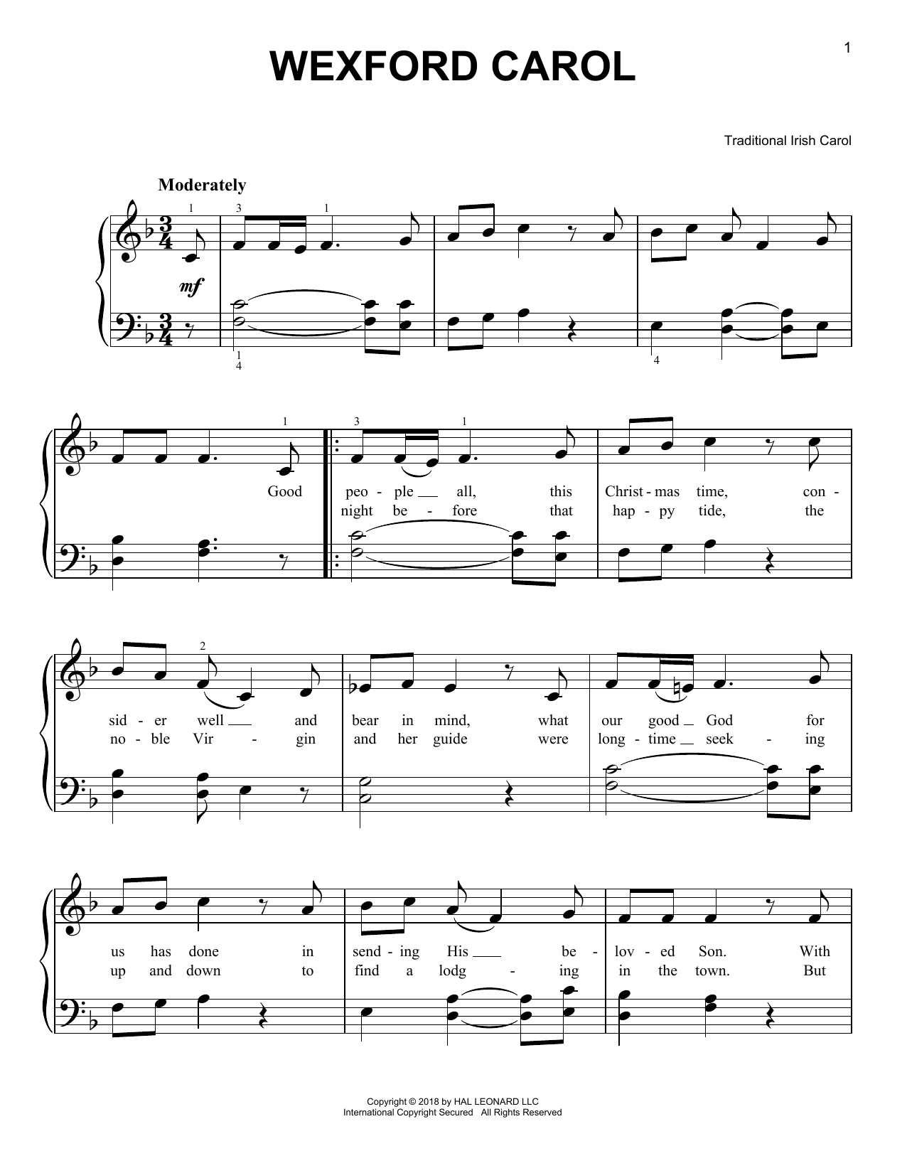 Product gallery: Page 1 of 1 Wexford Carol, Traditional Irish Carol