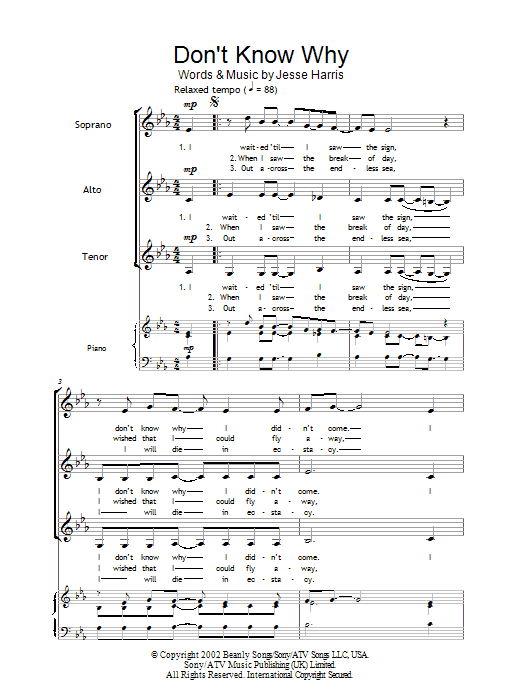 Produktgalerie: Seite 1 von 1 Don't Know Why, Norah Jones, Chor
