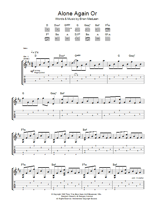 Produktgalerie: Seite 1 von 1 Alone Again Or, Love, Gitarre