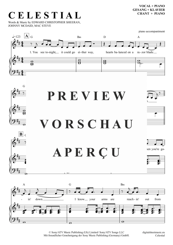 gallery: Celestial, Sheeran, Ed, Klavier Begleitung + Gesang