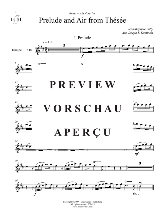 Produktgalerie: Seite 10 von 15 Prelude and Air from Thésée , , (Blechbläserquintett)
