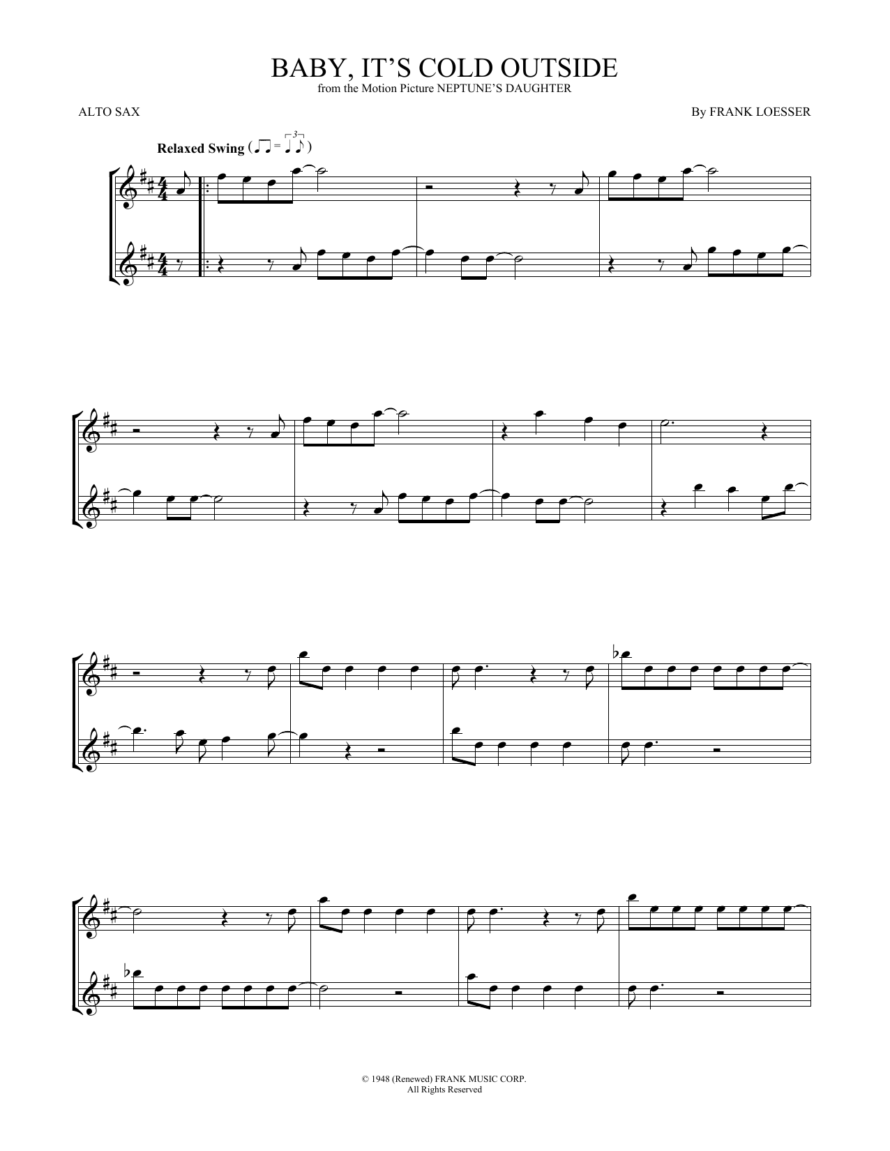 Product gallery: Page 1 of 1 Baby, It's Cold Outside, Frank Loesser