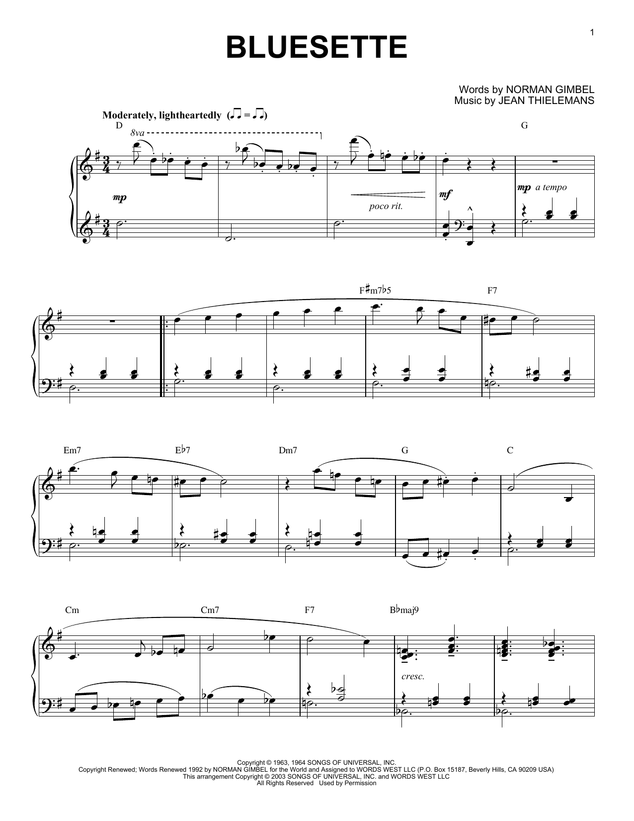 Product gallery: Page 1 of 1 Bluesette, Toots Thielemans