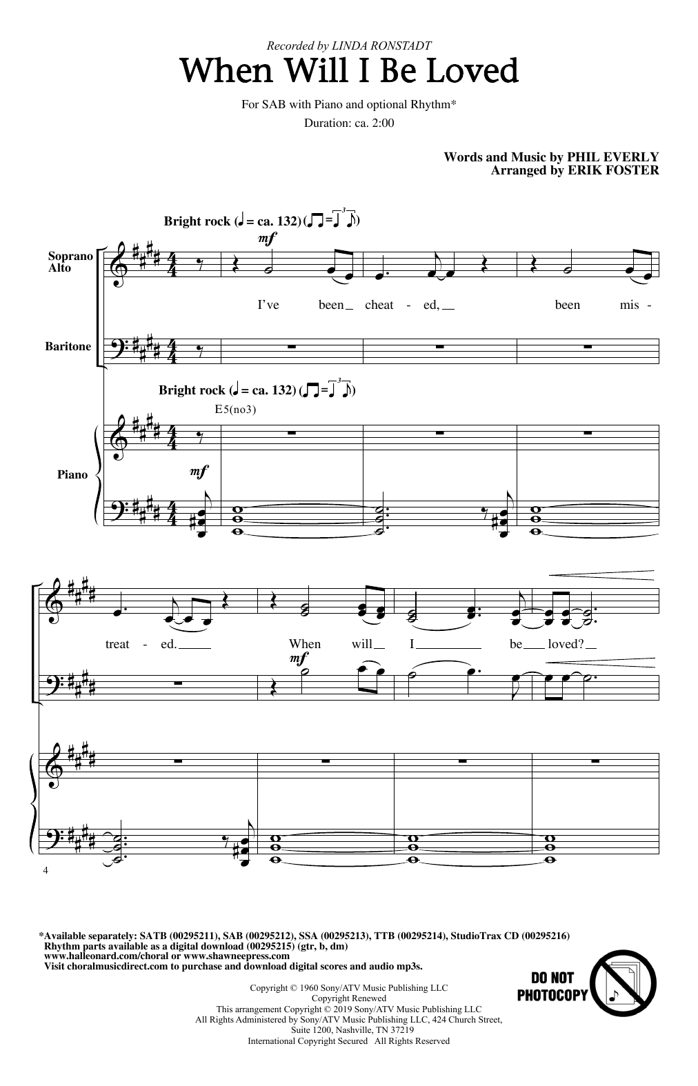 Produktbild zu: When Will I Be Loved (arr. Erik Foster)