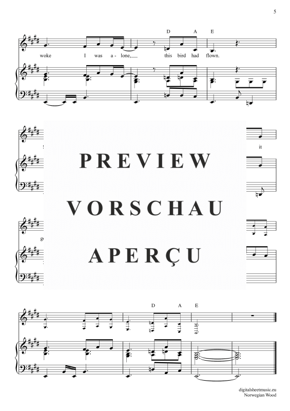 Produktgalerie: Seite 6 von 6 Norwegian Wood, Beatles, The, Klavier und Gesang