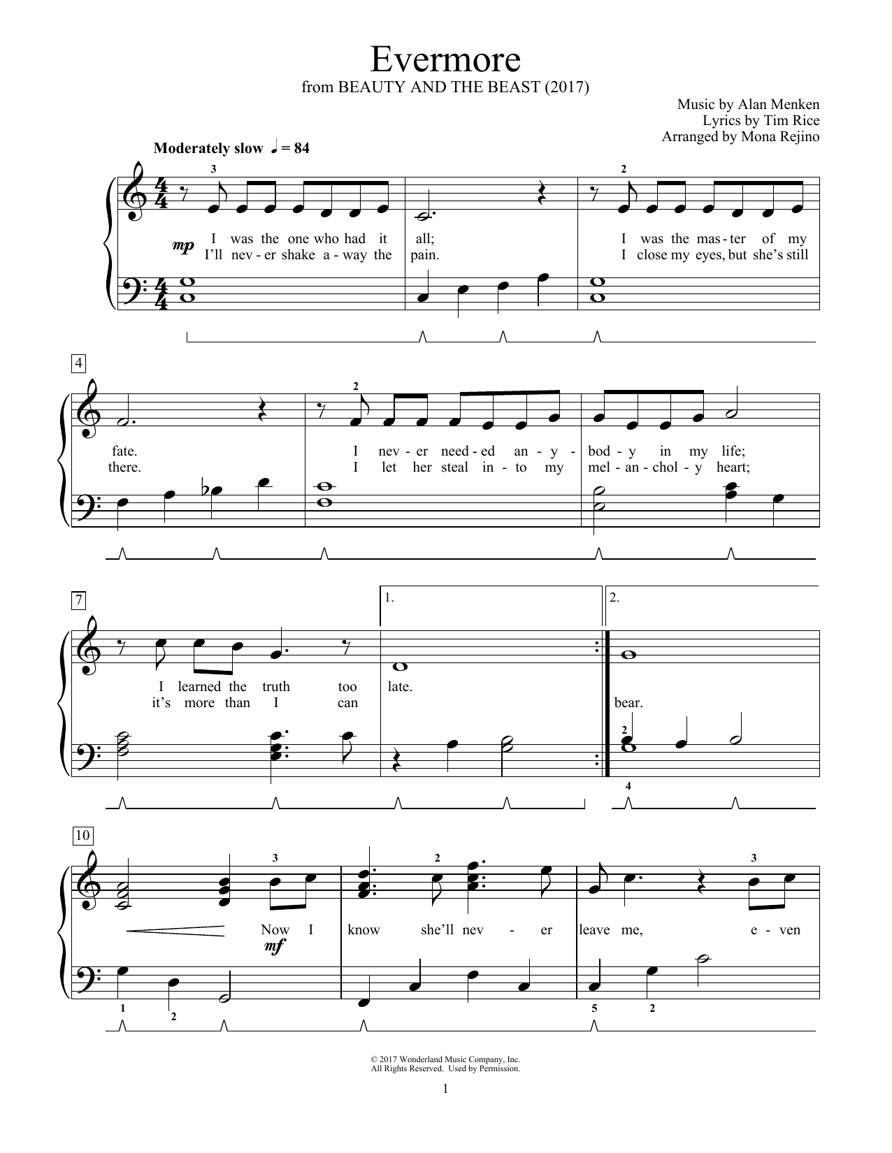 Produktgalerie: Seite 1 von 1 Evermore (from Beauty And The Beast), Alan Menken, Klavier