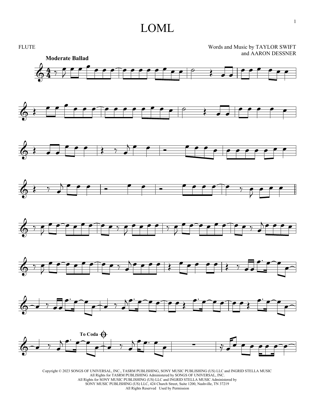 Product gallery: Page 1 of 1 Loml, Taylor Swift