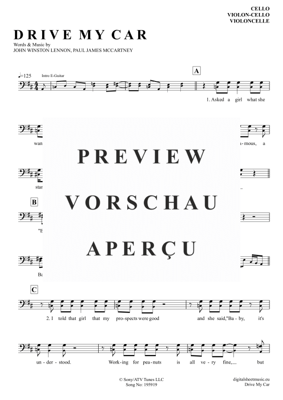 gallery: Drive My Car, Beatles, The, Violoncello