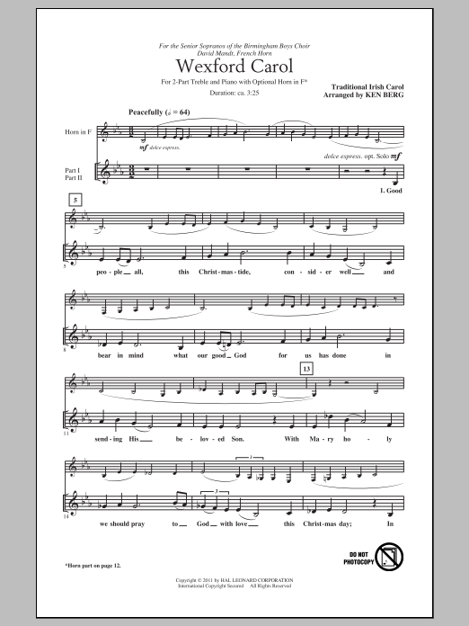 Produktbild zu: Wexford Carol