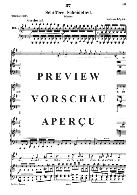 Product gallery: Page 2 of 13 Schiffers Scheidelied D.910, , Medium Voice and Piano