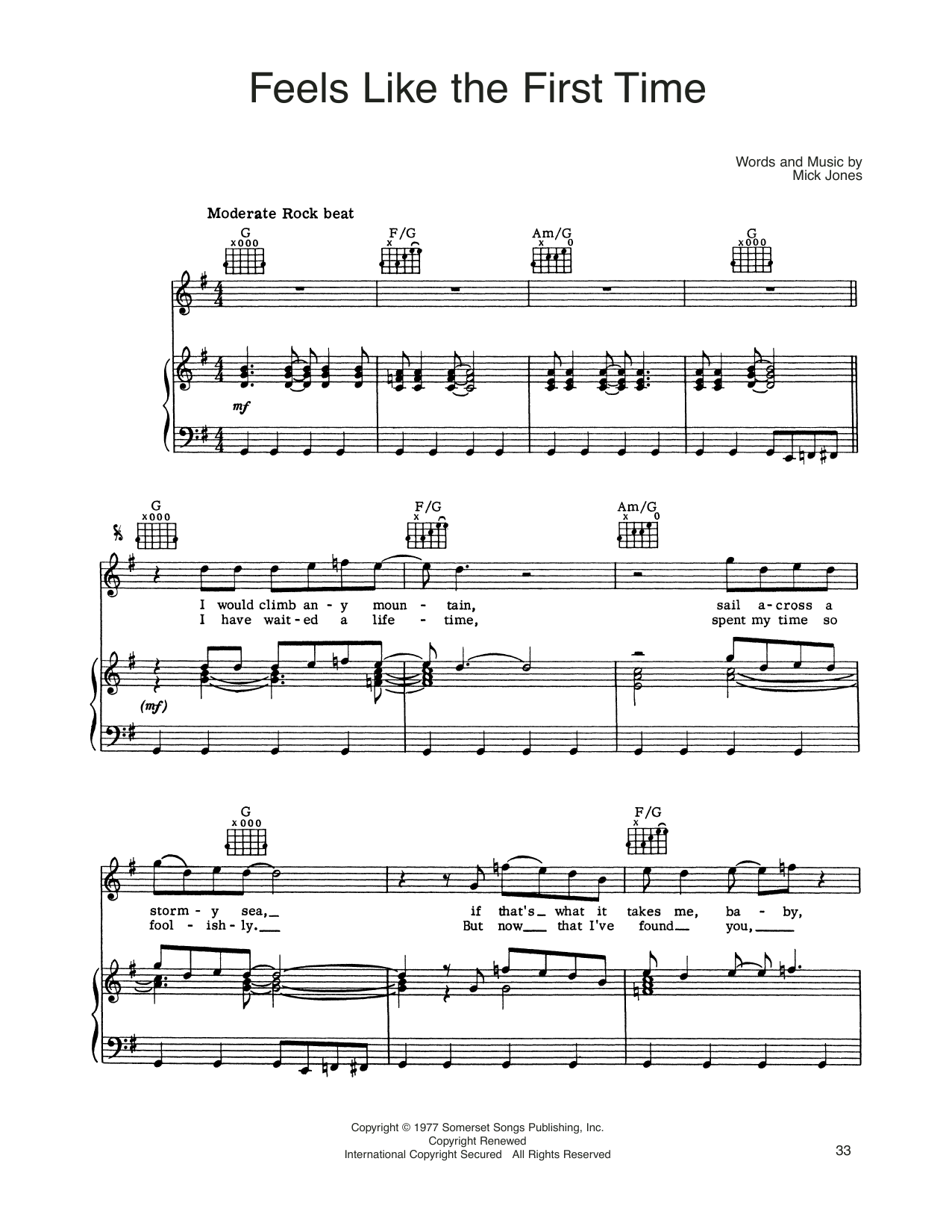 Produktgalerie: Seite 1 von 1 Feels Like The First Time, Foreigner, Gesang, Gitarre, Klavier