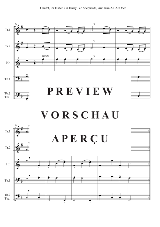 Produktgalerie: Seite 3 von 3 O laufet, ihr Hirten , , (Blechbläserquintett)
