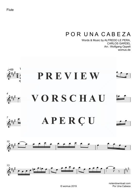 Produktgalerie: Seite 5 von 9 Por Una Cabeza, Gardel, Carlos, Querflöte und Klavier