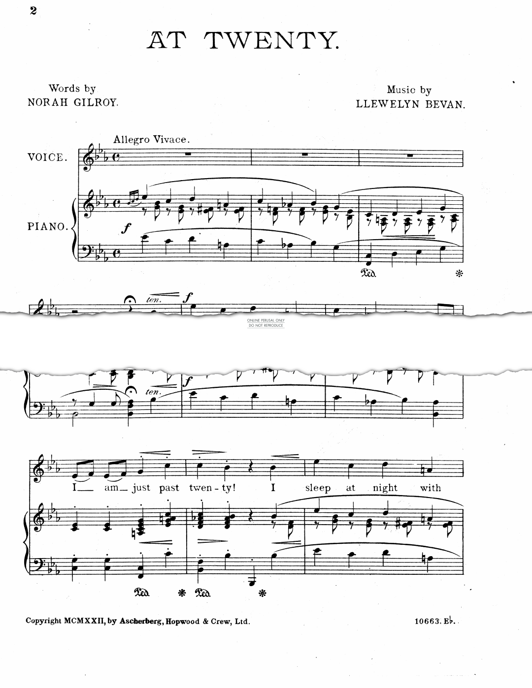 Produktgalerie: Seite 1 von 1 At Twenty, Llewelyn Bevan, Gesang, Klavier
