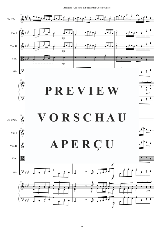 Product gallery: Page 8 of 11 Concerto in F-Moll Op.9, , Oboe D'Amore Solo, String Ensemble, and Harpsichord (Bc)