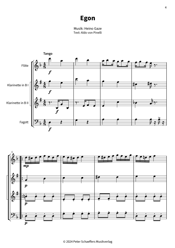 Product gallery: Page 1 of 11 Egon - Schwungvoller Tango-Schlager, Friedel Hensch & Die Cypres, Woodwind Quartet