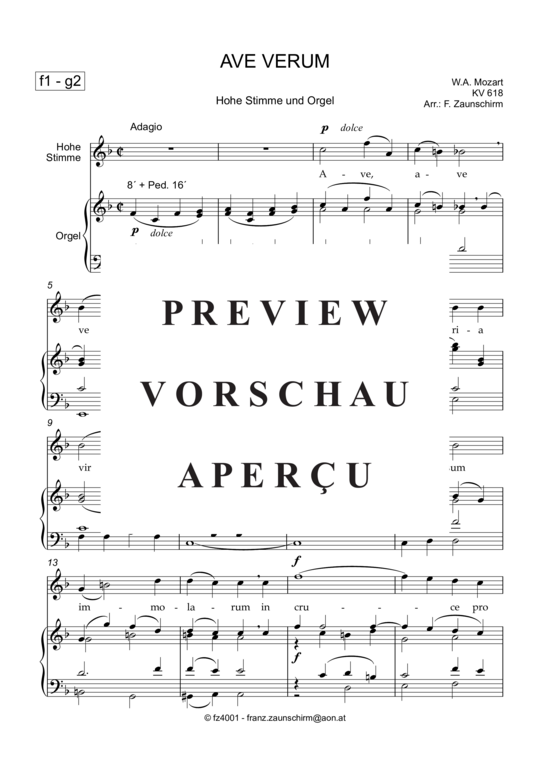 Product picture to: Ave verum Wolfgang Amadeus Mozart