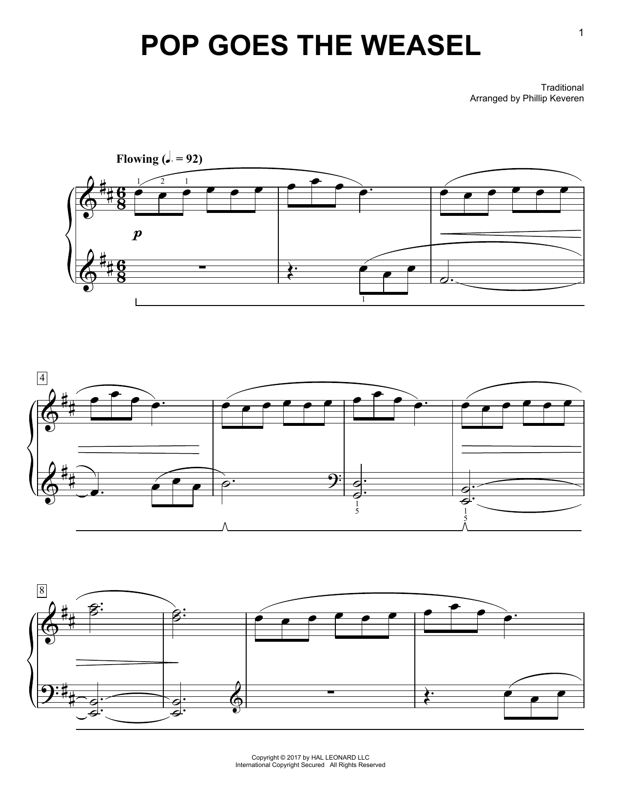 Product picture to: Pop Goes The Weasel [Classical version] (arr. Phillip Keveren)