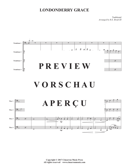 Product gallery: Page 3 of 9 Londonderry Grace , , (Trombone quartet)