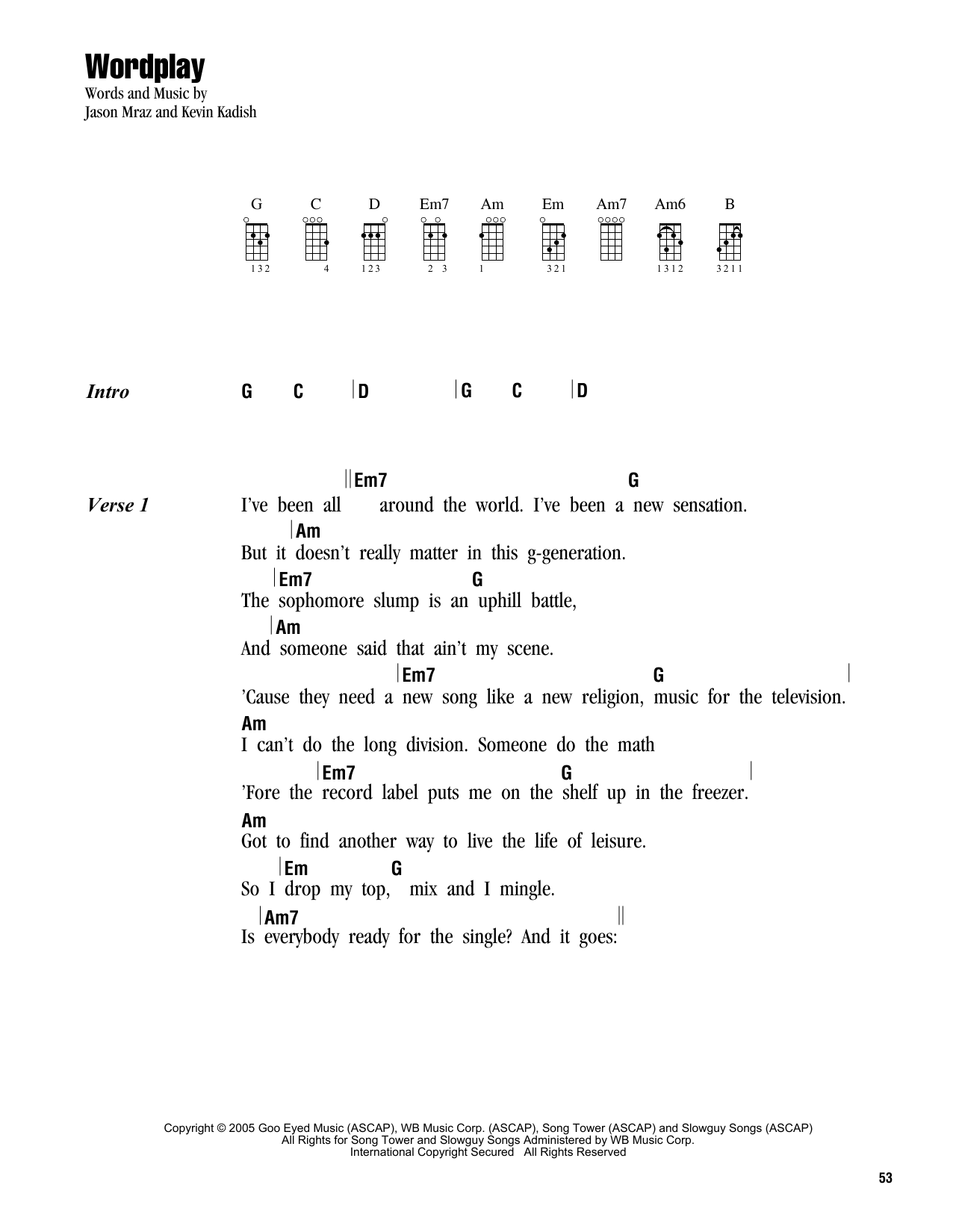 Product gallery: Page 1 of 1 Wordplay, Jason Mraz