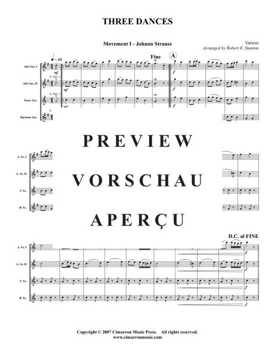Product gallery: Page 2 of 12 Drei Tänze , , (Saxophone quartet SATB)