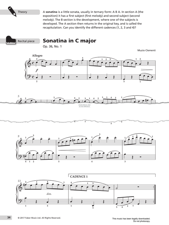 Produktgalerie: Seite 1 von 1 Sonatina in C Major Op.36, No.1, Muzio Clementi, Klavier