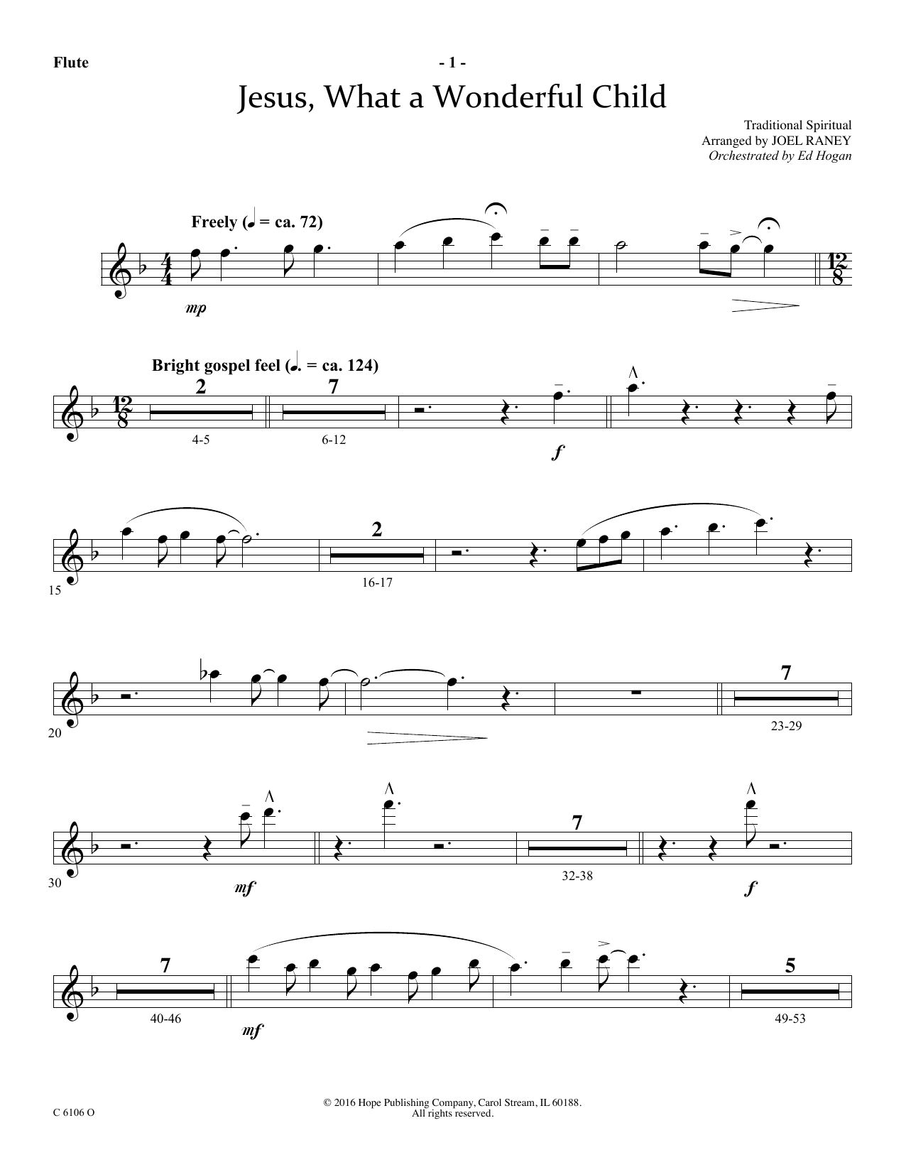 Product picture to: Jesus, What a Wonderful Child - Flute