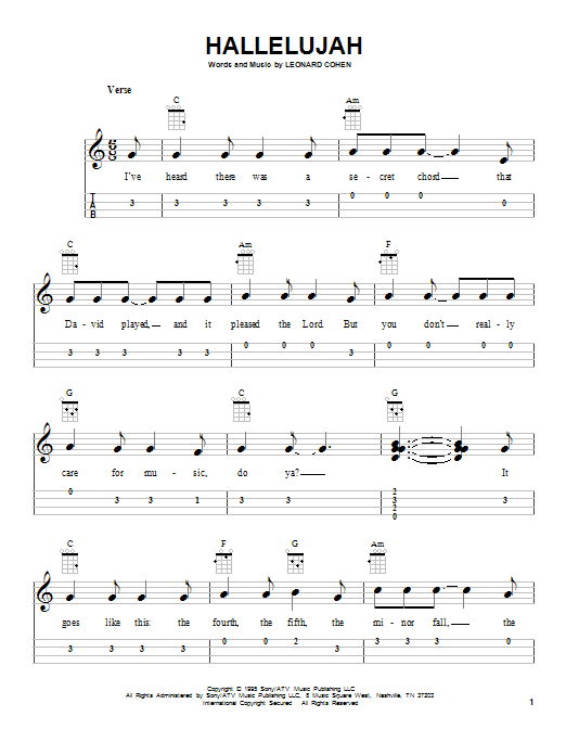 Product gallery: Page 1 of 1 Hallelujah, Leonard Cohen