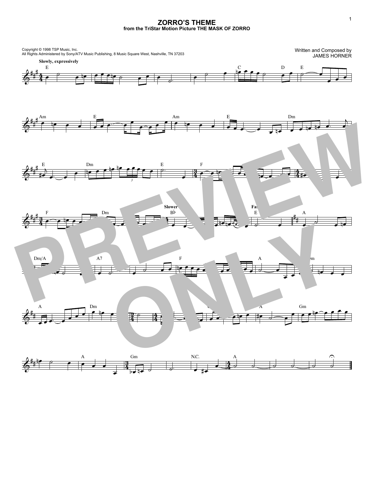 Product picture to: Zorro's Theme