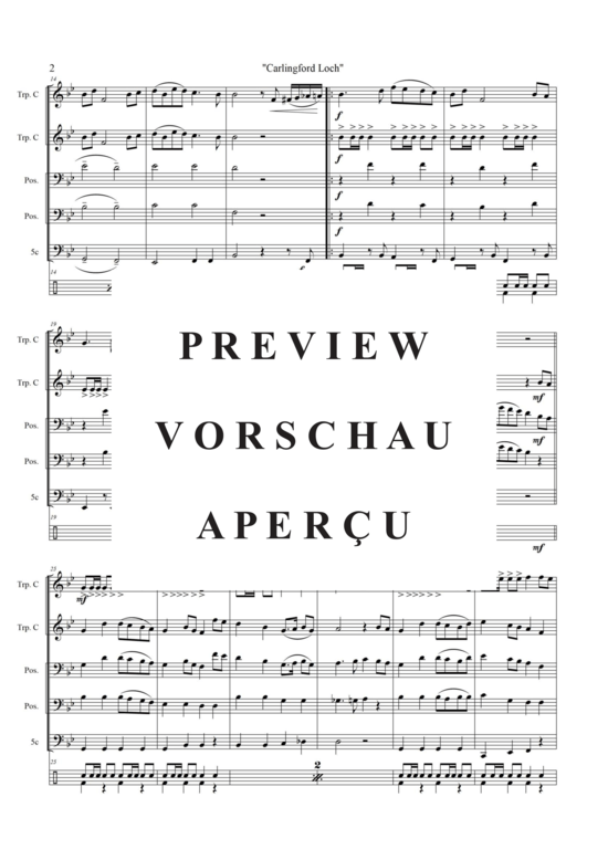 Produktgalerie: Seite 4 von 17 Carlingford Loch , Blasorchester Fatamo, (Blechbläser Quintett - flexible Besetzung)