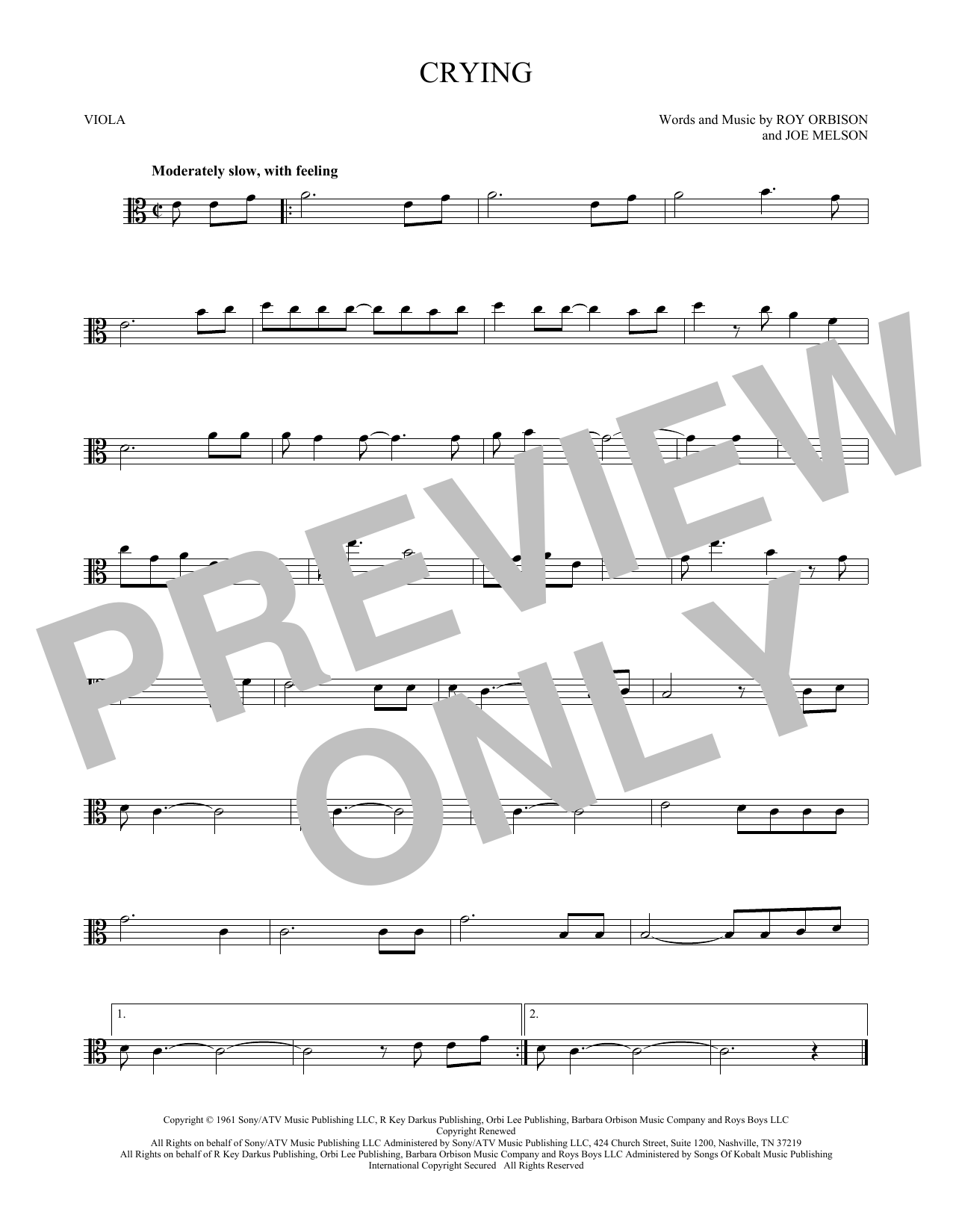 Product gallery: Page 1 of 1 Crying, Roy Orbison
