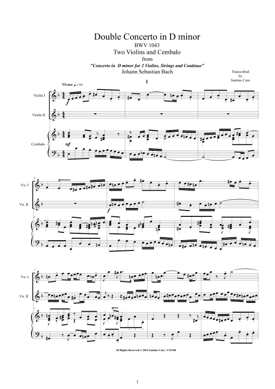 Produktbild zu: Doppel Konzert 2 Violinen D-Moll BWV 1043Johann Sebastian Bach