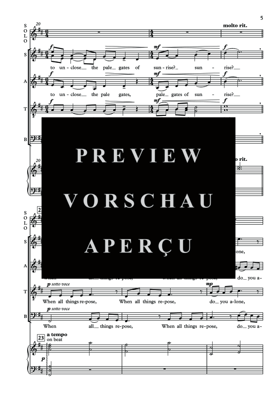 Produktgalerie: Seite 8 von 11 At that hour when all things have repose, , Sopran Solo, Gemischter Chor und Harfe