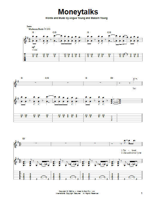 Produktgalerie: Seite 1 von 1 Moneytalks, AC/DC, Gitarre