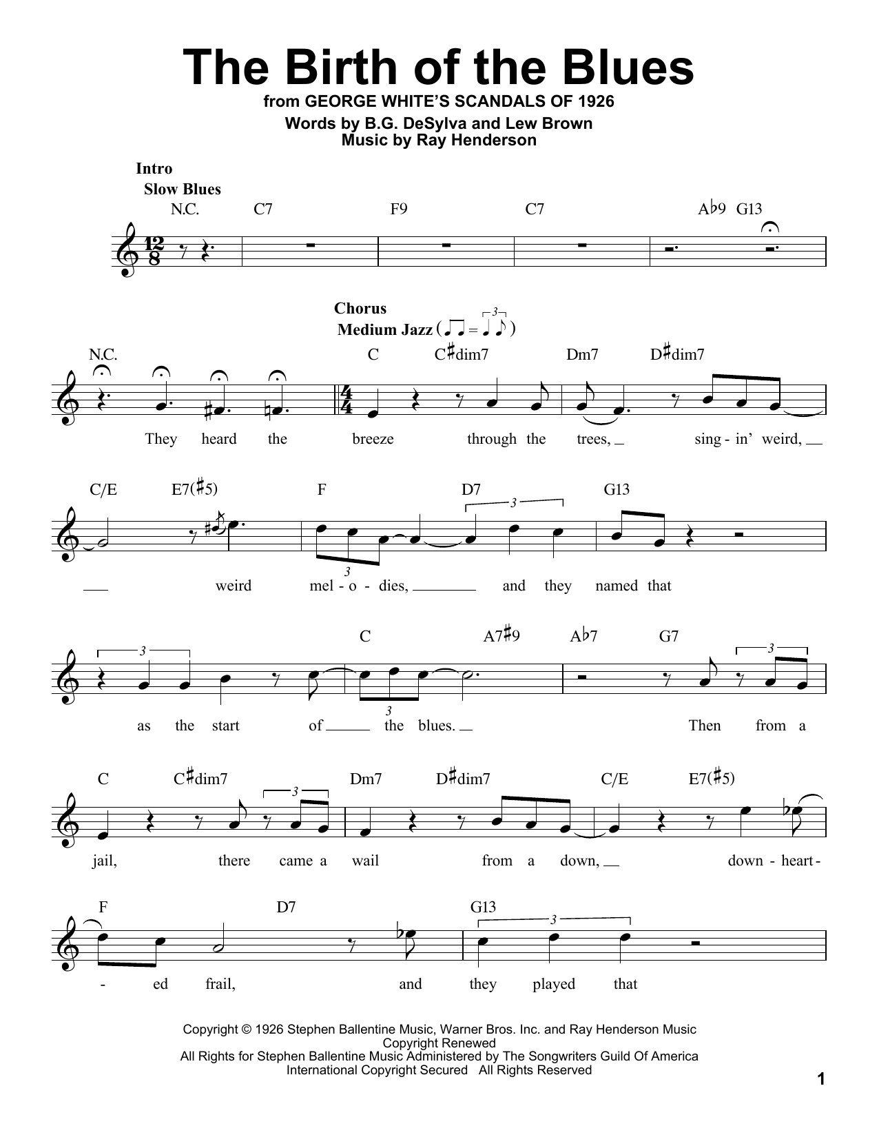 Product gallery: Page 1 of 1 The Birth Of The Blues, Lew Brown
