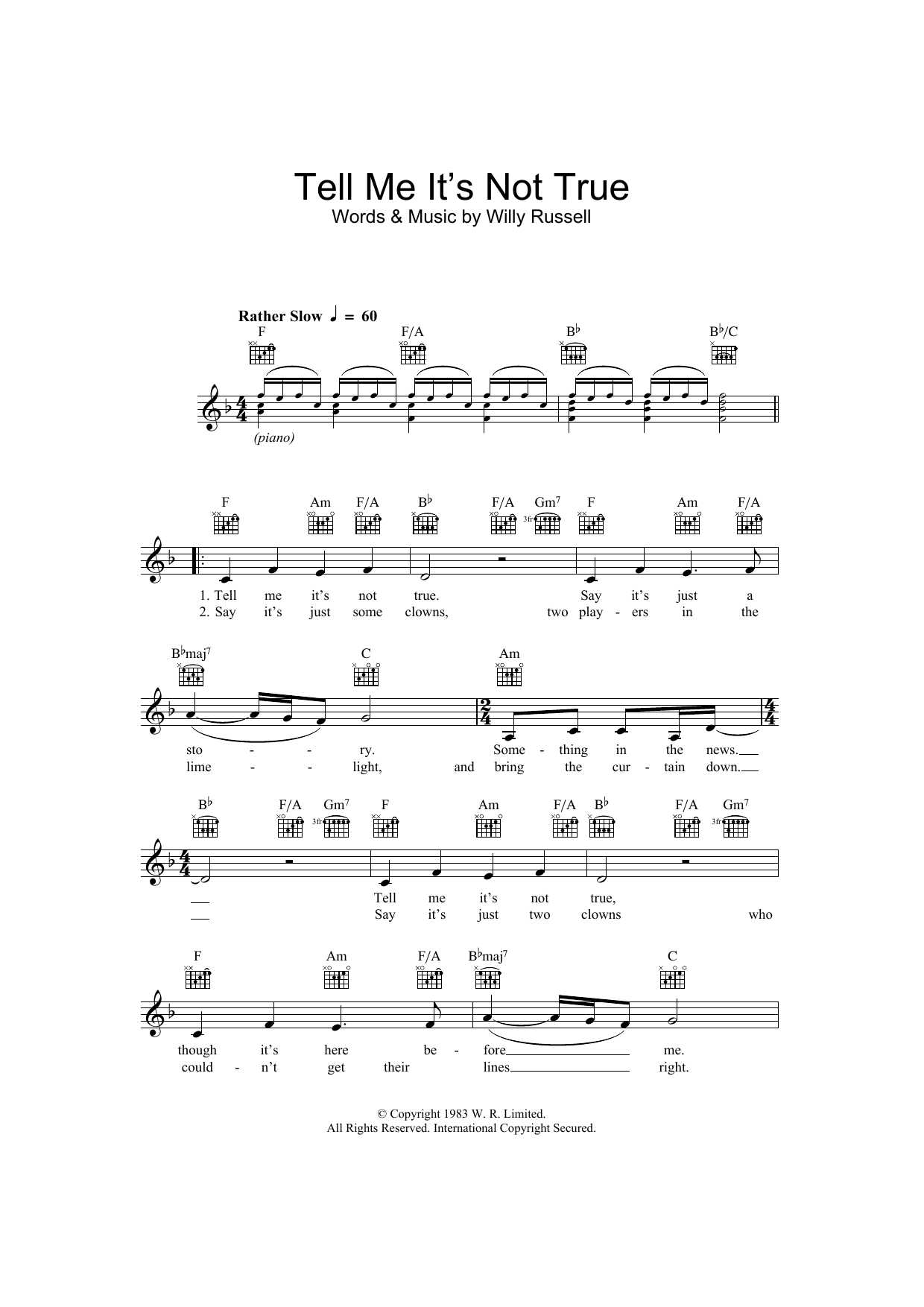 Produktbild zu: Tell Me It's Not True (from Blood Brothers)