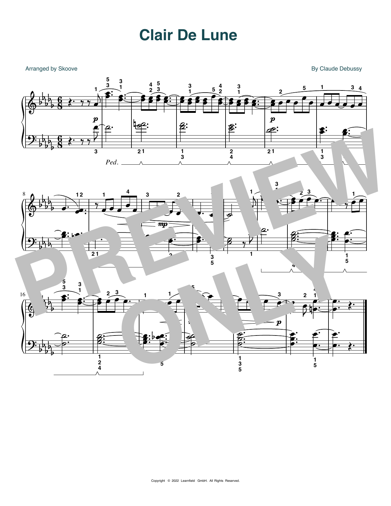 Produktbild zu: Clair de Lune (arr. Skoove)