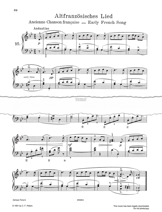 Produktgalerie: Seite 1 von 1 Altfranzösisches Lied, Pyotr Ilyich Tchaikovsky, Klavier