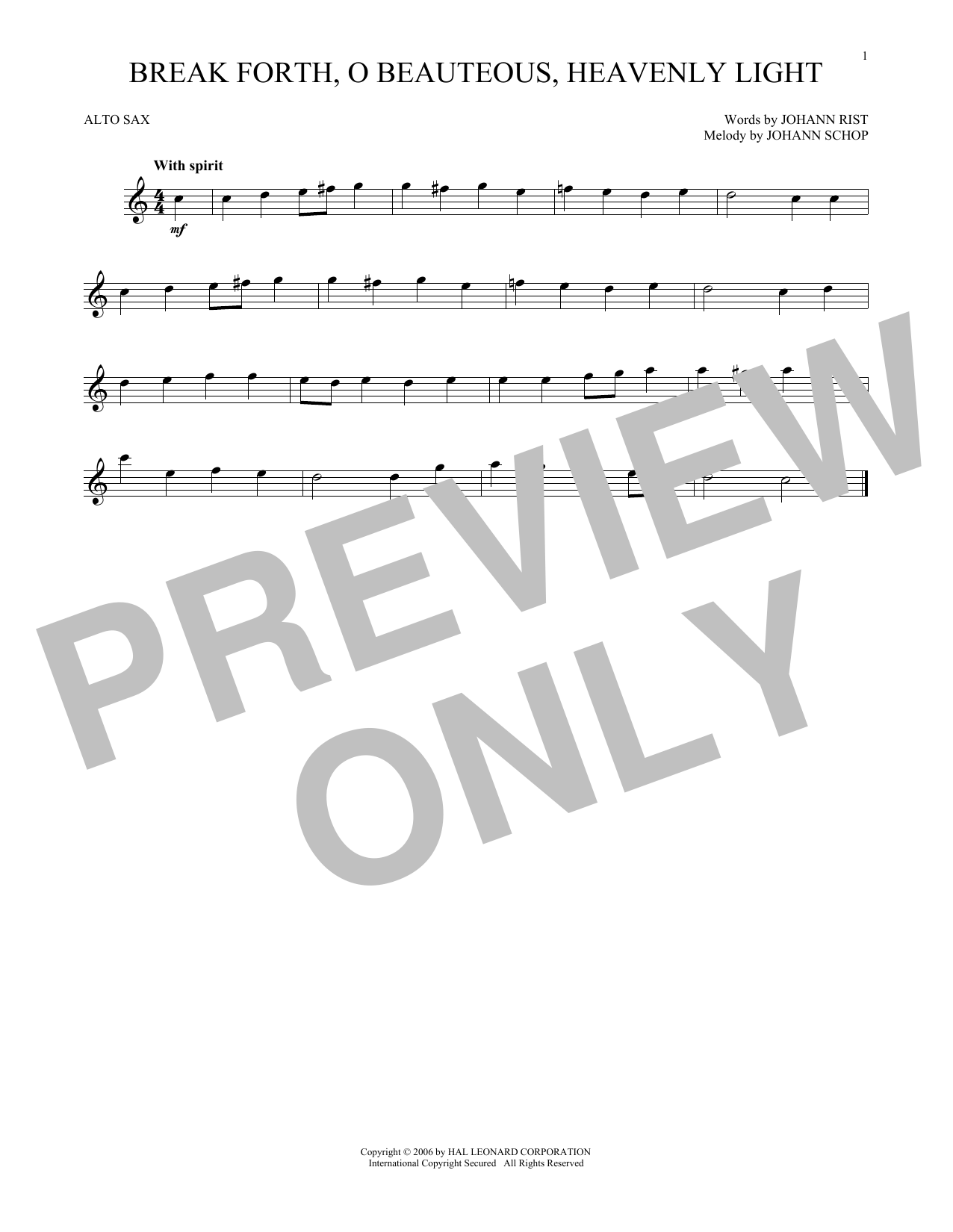Product gallery: Page 1 of 1 Break Forth, O Beauteous, Heavenly Light, J.S. Bach