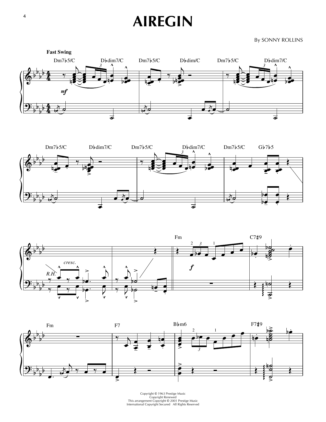 Product picture to: Airegin (arr. Brent Edstrom) [Jazz version]