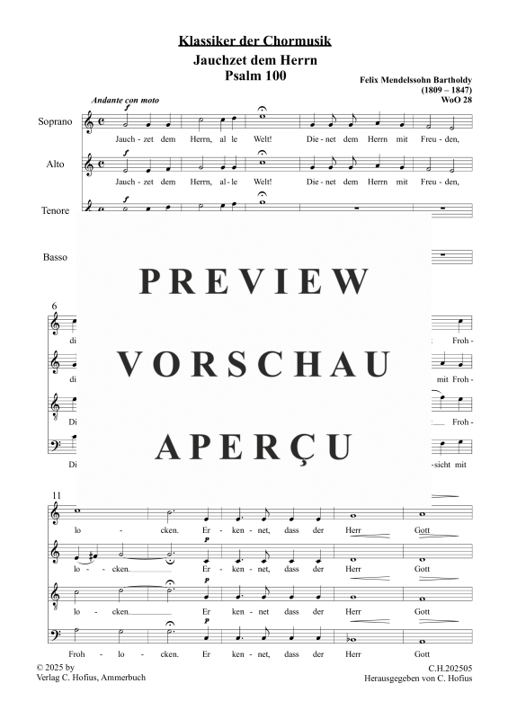 Produktgalerie: Seite 2 von 6 Jauchzet dem Herrn Psalm 100 (Klassiker der Chormusik), , Gemischter Chor